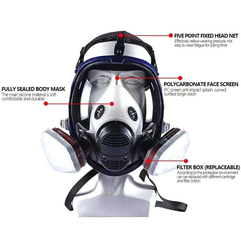 Full Face Respirator Mask Kit 27-in-1 Reusable Safety Protection Set-27in1 / United States