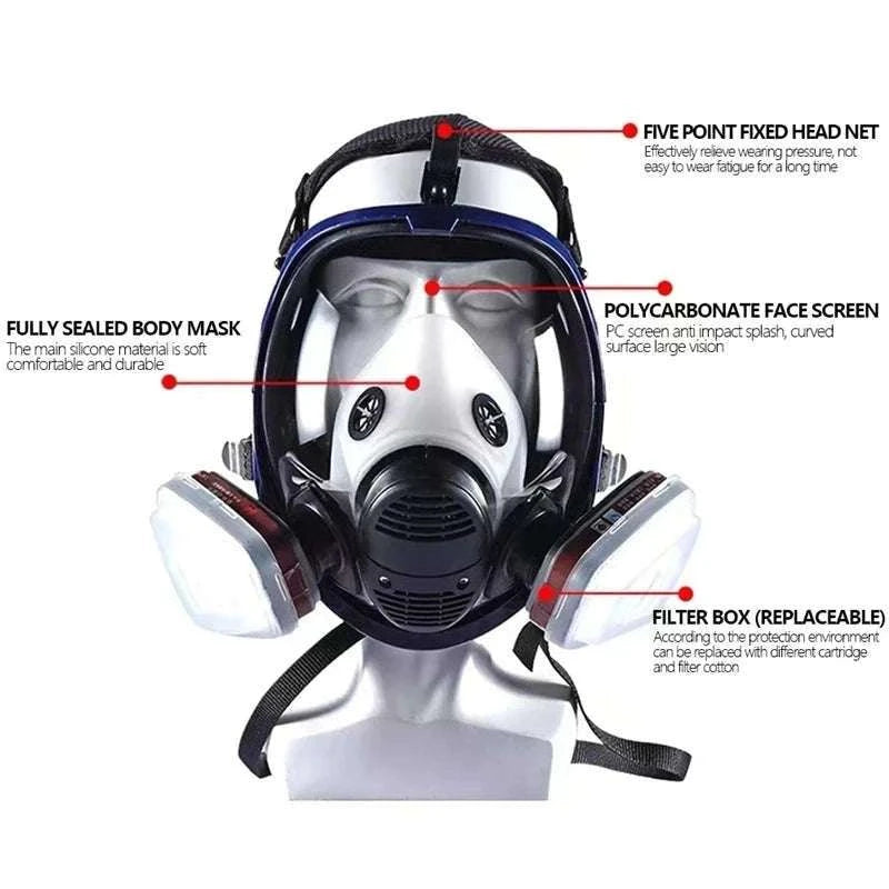 Full Face Respirator Mask Kit 27-in-1 Reusable Safety Protection Set-27in1 / United States