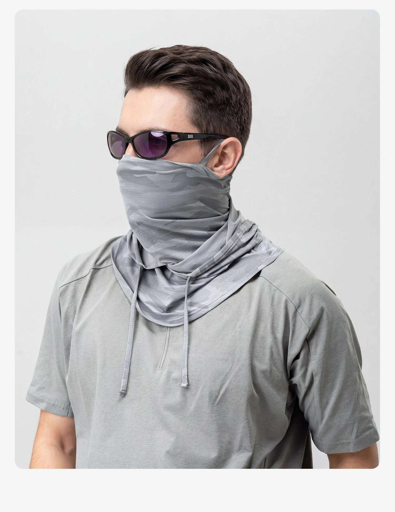 Full Face Sun Protection Hat & Neck Mask Ice Silk Cycling Cover-LF260006-BK / One Size