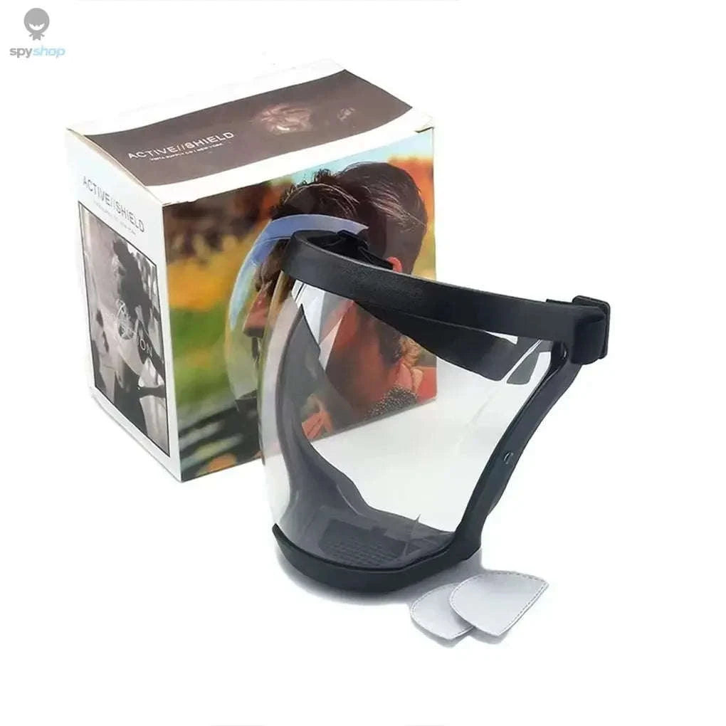 Full-Face Transparent Protection Mask – Clear Coverage, Comfortable Seal, Breathable Protection-black