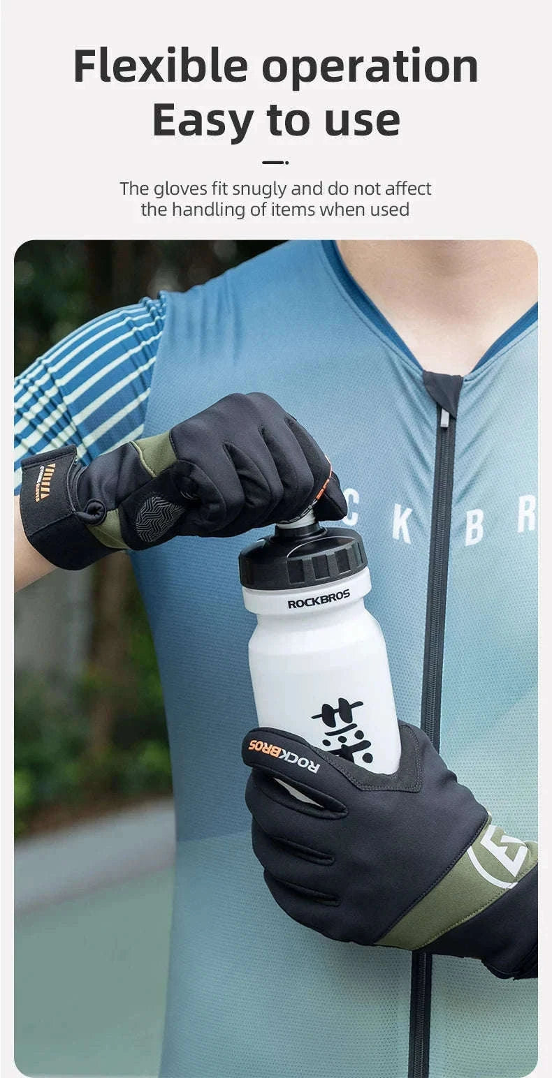 Full Finger Cycling Gloves Touchscreen Windproof Spring Autumn-S379 / XL