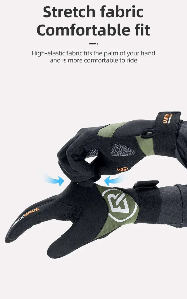 Full Finger Cycling Gloves Touchscreen Windproof Spring Autumn-S379 / XL