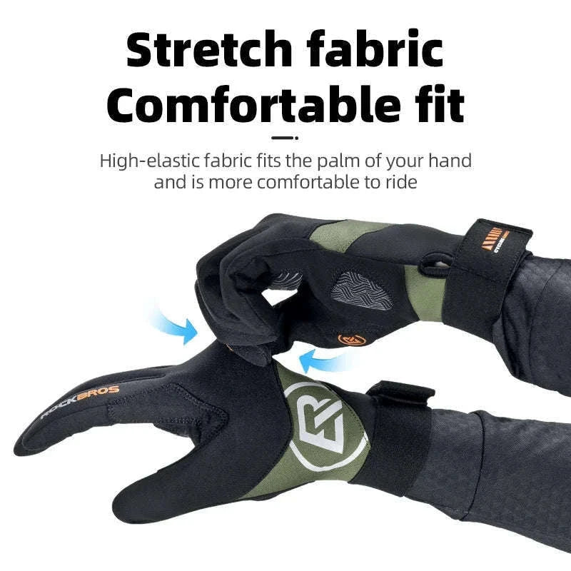 Full Finger Cycling Gloves Touchscreen Windproof Spring Autumn-S379 / XL