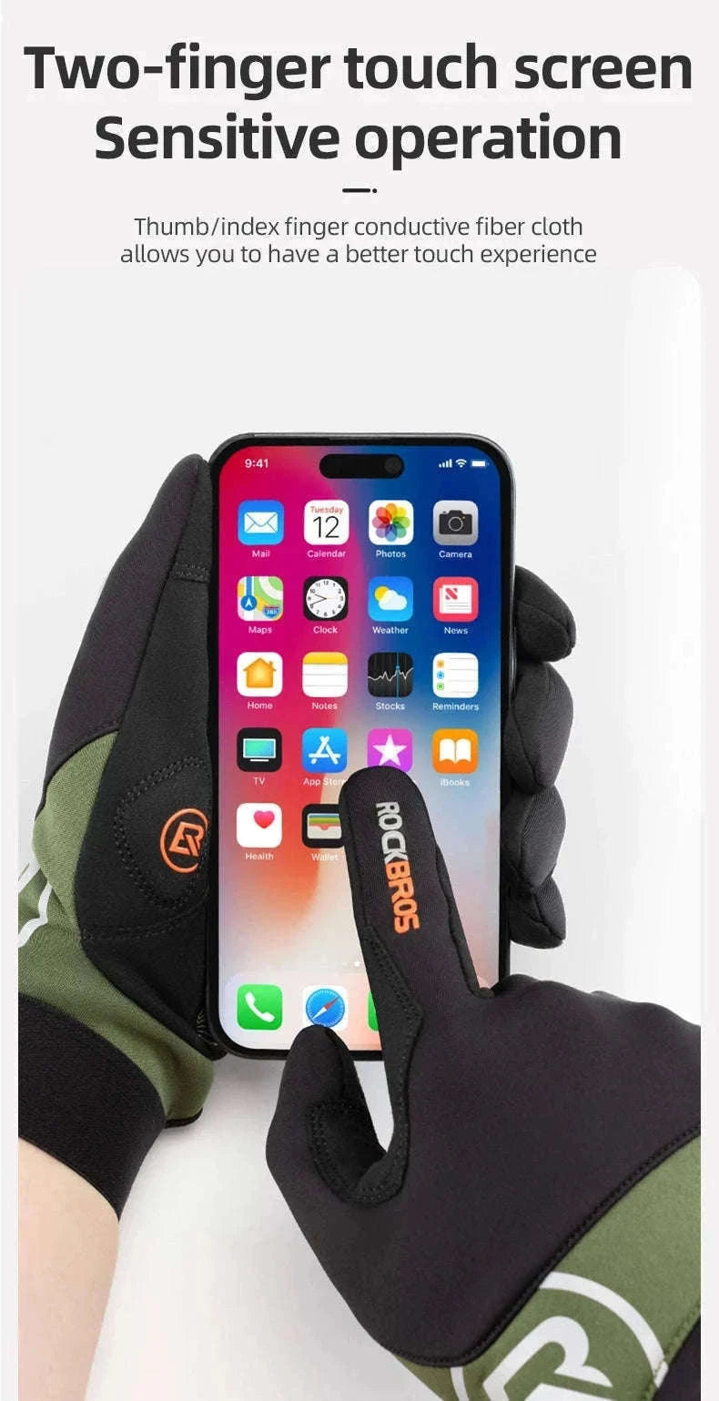 Full Finger Cycling Gloves Touchscreen Windproof Spring Autumn-S379 / XL