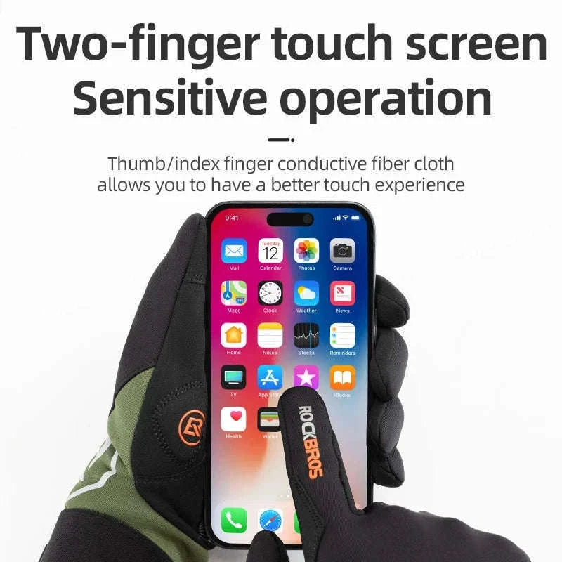 Full Finger Cycling Gloves Touchscreen Windproof Spring Autumn-S379 / XL