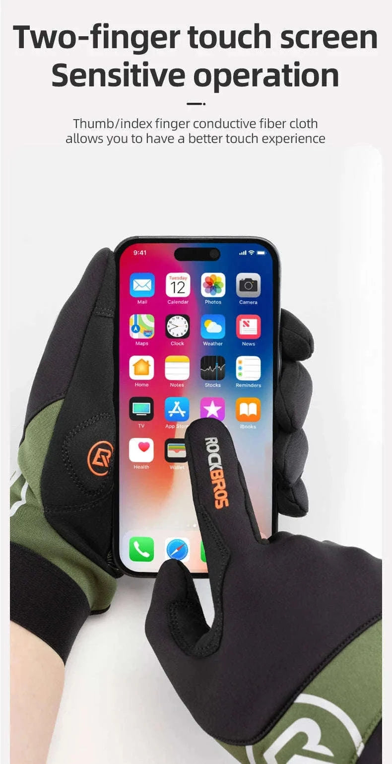 Full Finger Cycling Gloves Touchscreen Windproof Spring Autumn-S379 / XL