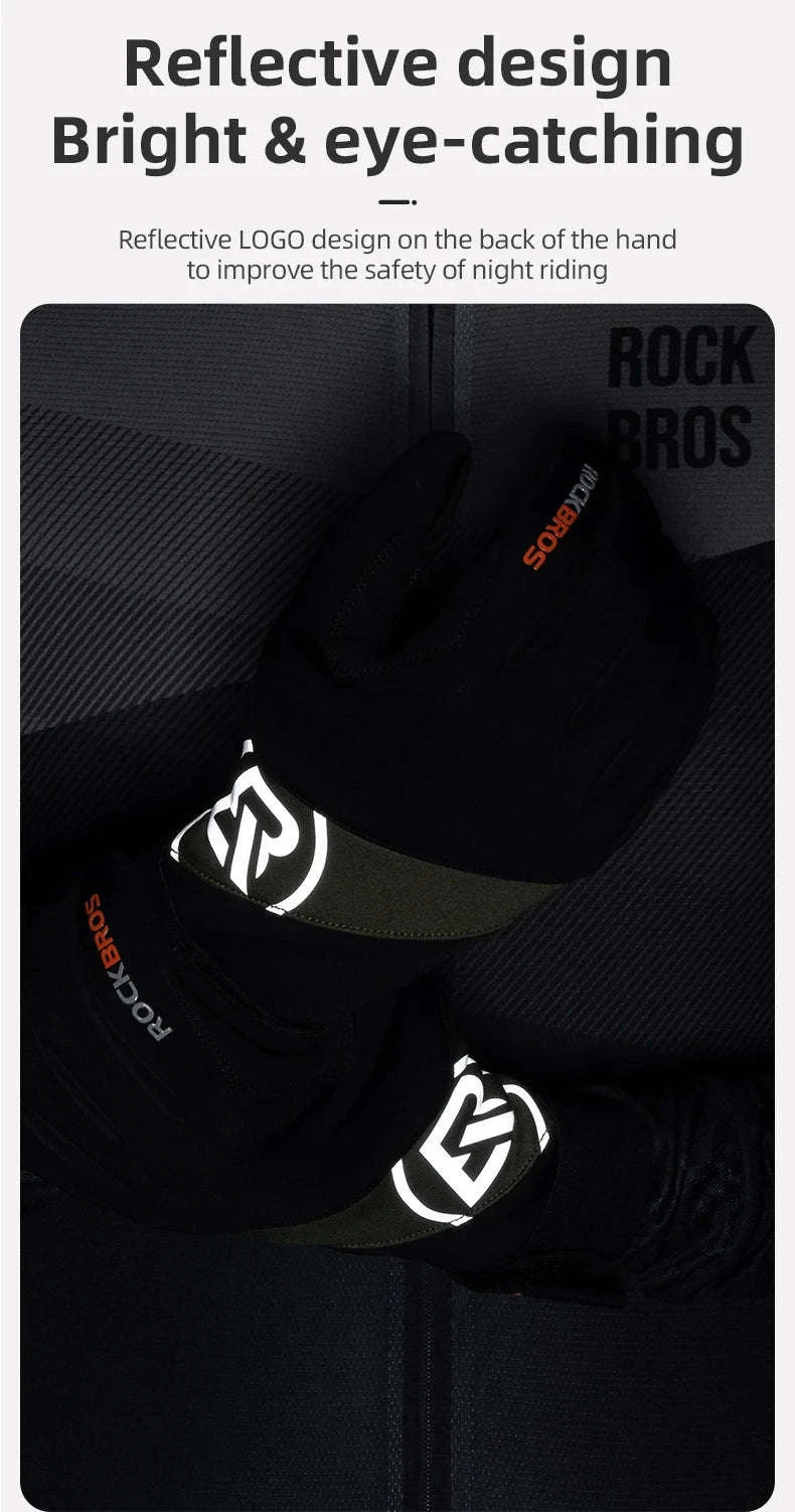 Full Finger Cycling Gloves Touchscreen Windproof Spring Autumn-S379 / XL