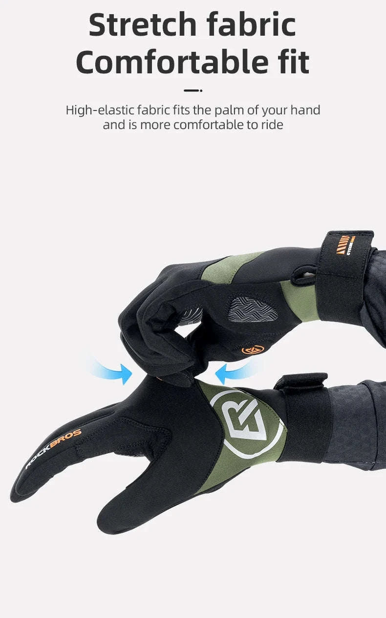 Full Finger Cycling Gloves Touchscreen Windproof Spring Autumn-S379 / XL