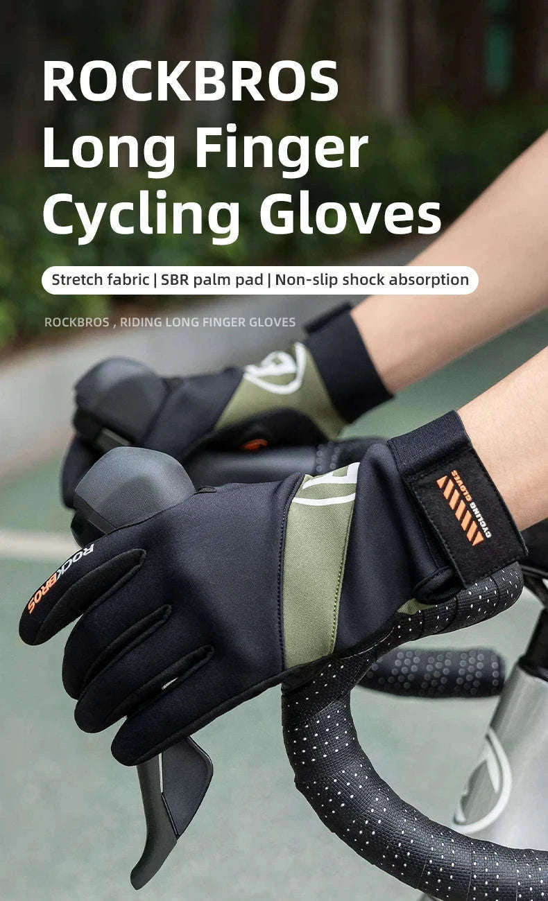 Full Finger Cycling Gloves Touchscreen Windproof Spring Autumn-S379 / XL
