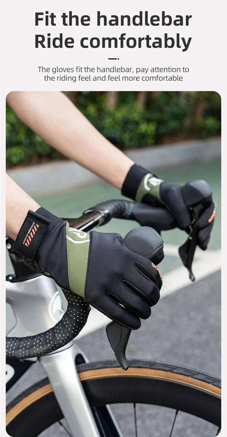 Full Finger Cycling Gloves Touchscreen Windproof Spring Autumn-S379 / XL