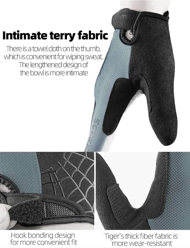 Full Finger Cycling Gloves with Touchscreen Grip – Breathable Fit-S109-1BGR / XL