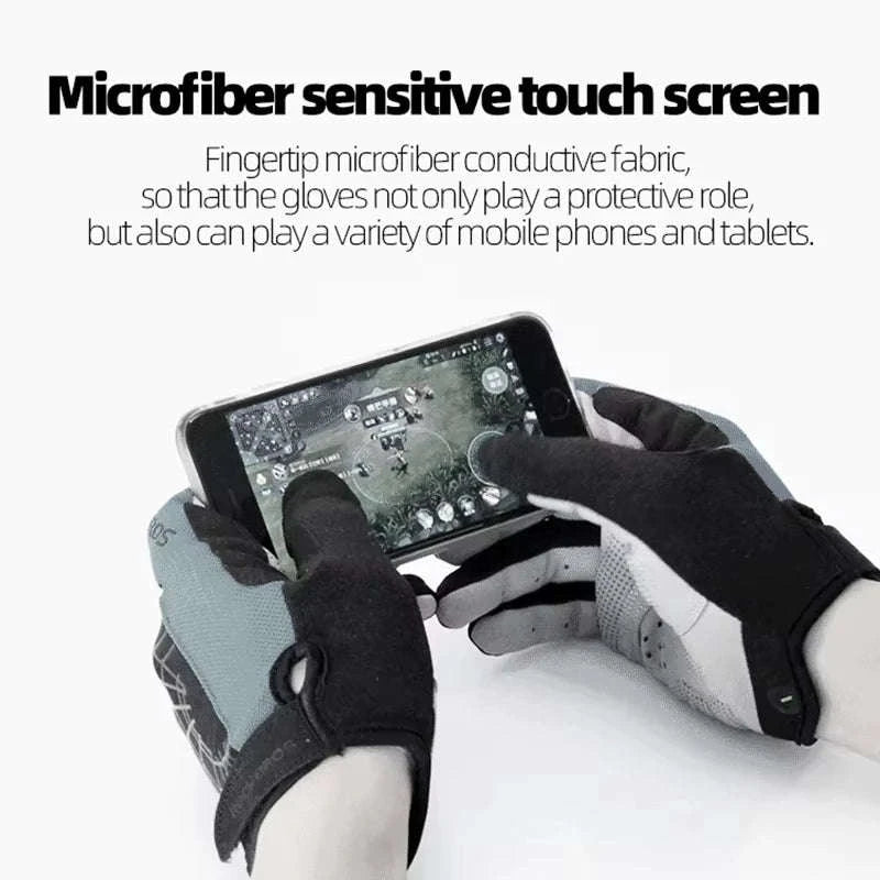 Full Finger Cycling Gloves with Touchscreen Grip – Breathable Fit-S109-1BGR / XL