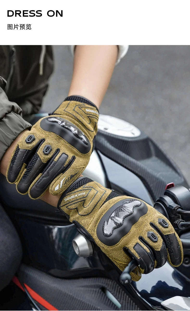 Full Finger Motorcycle Gloves for Riding, All-Season Spandex Nylon-MT027 / XXL