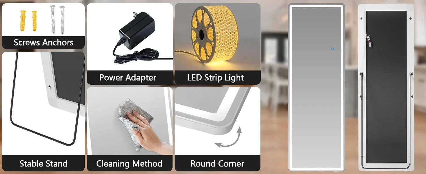 Full Length LED Mirror 71x26 with Adjustable Lighting Modes-