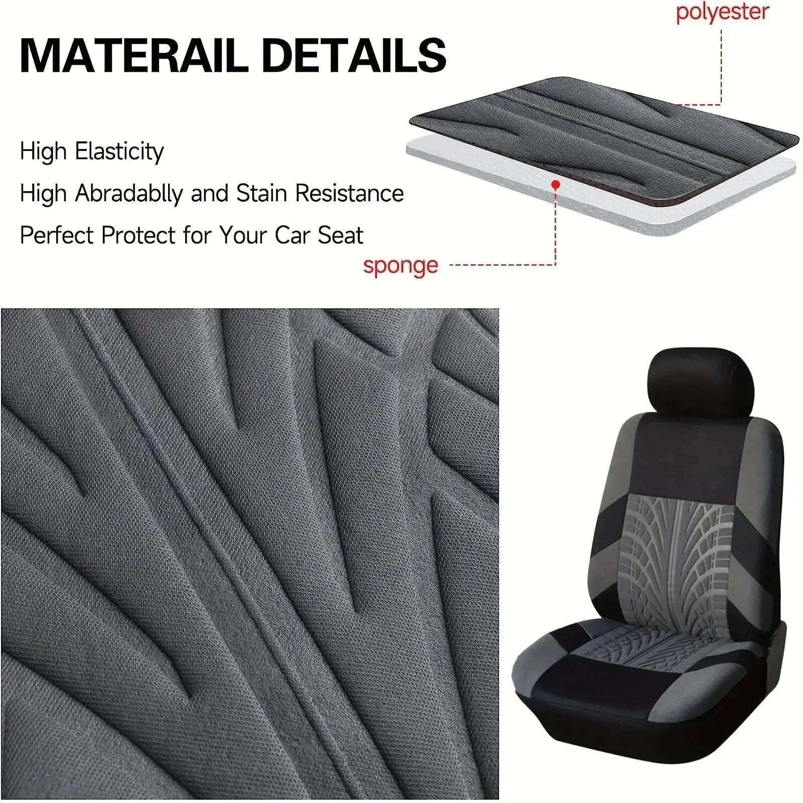 Full Set Car Seat Covers for Cars, SUVs, and Vans-Y33376-BLACK