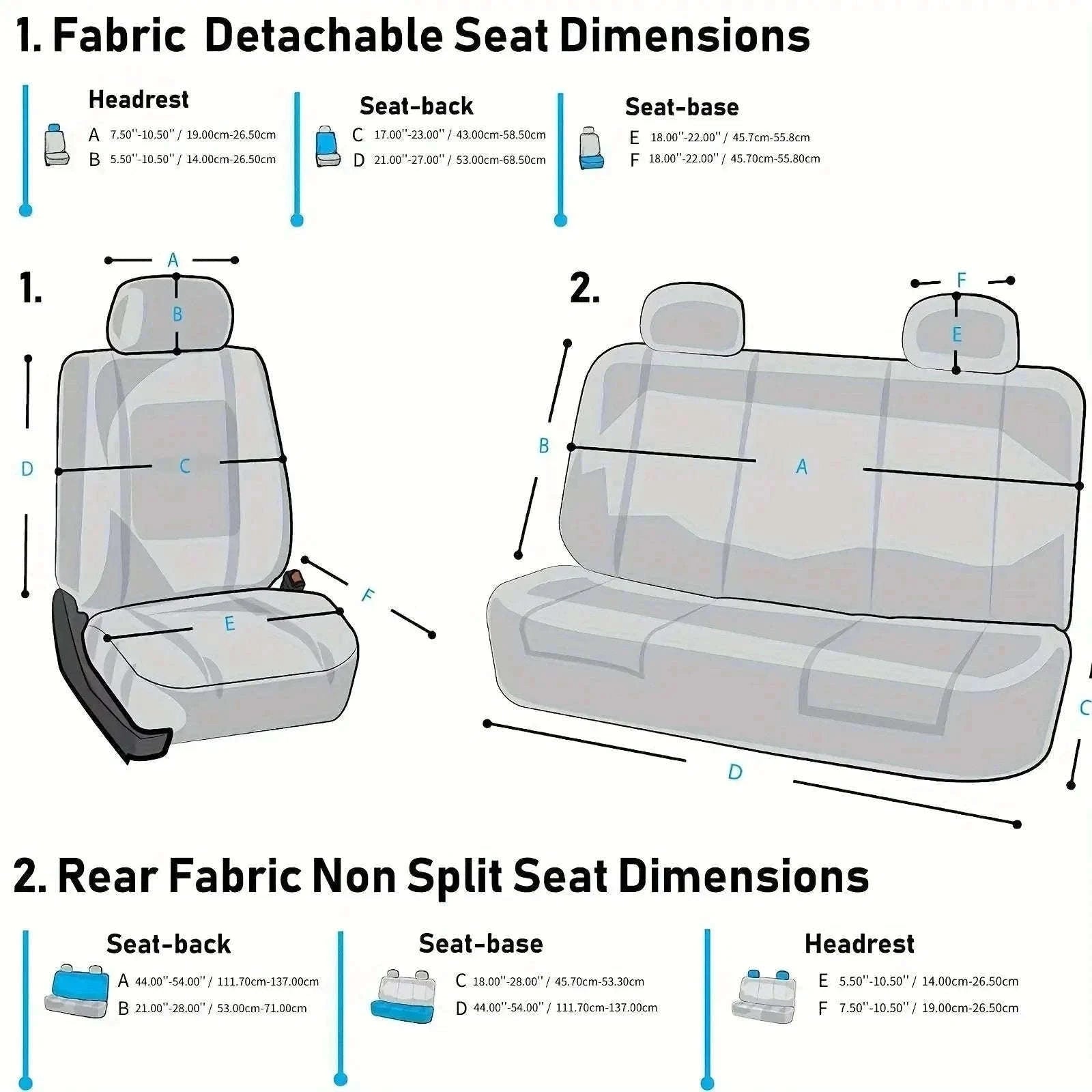 Full Set Car Seat Covers for Cars, SUVs, and Vans-Y33376-BLACK