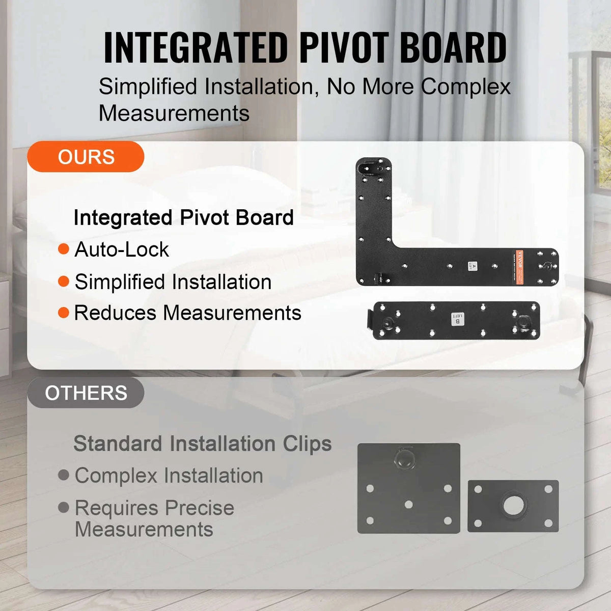 Full Size Vertical Murphy Bed Kit DIY Wall Hardware-Forehand Full / United States