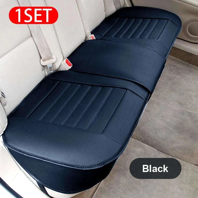 Full-Surrounded PU Leather Car Seat Cover-Red front 1pc