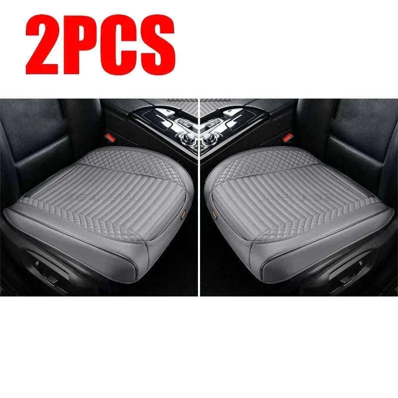 Full-Wrapped Breathable PU Car Front Seat Cover-Beige 2pcs