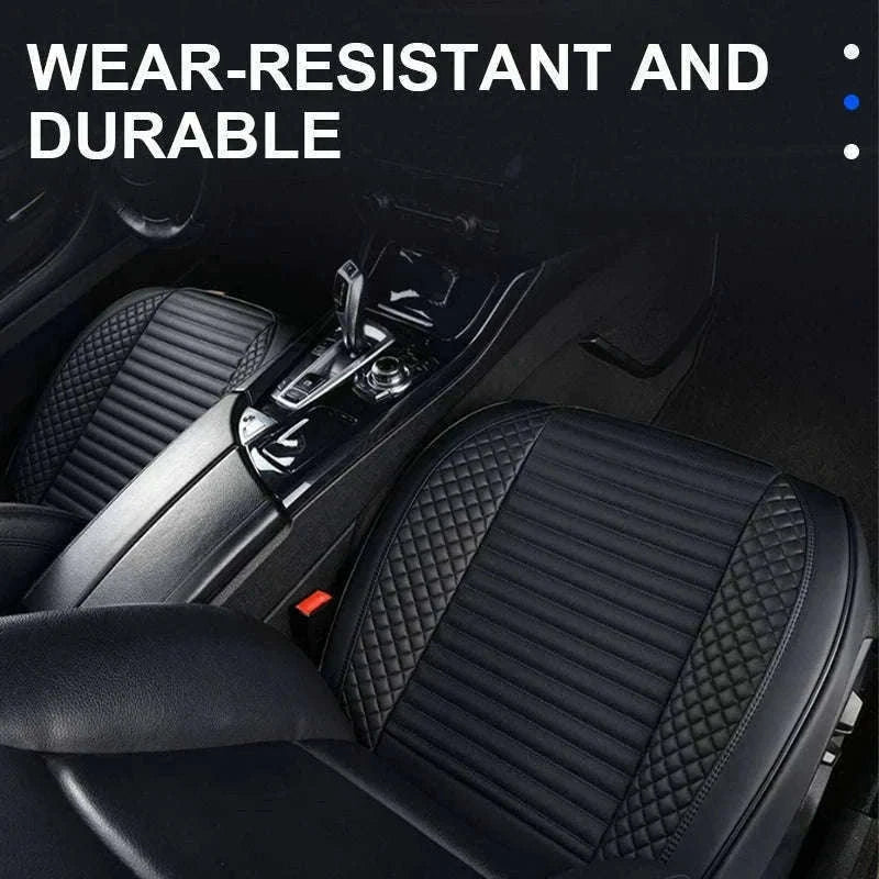 Full-Wrapped Breathable PU Car Front Seat Cover-Beige 2pcs