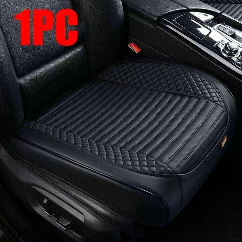 Full-Wrapped Breathable PU Car Front Seat Cover-Beige 2pcs