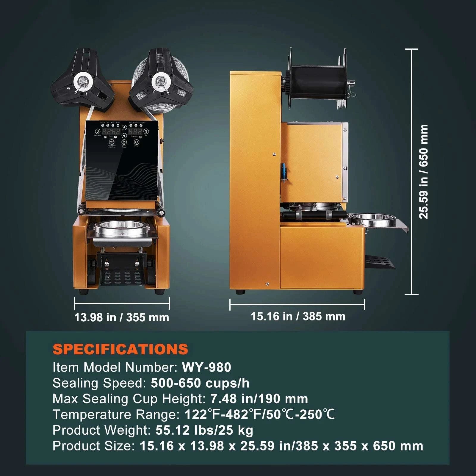 Fully Automatic Cup Sealing Machine 500–650 Cups/H LCD Control-90 95mm Cup / United States