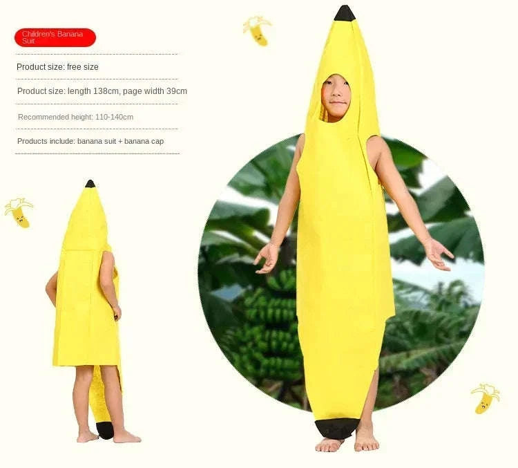 Funny Adult Banana Costume for Parties and Cosplay-10PCS / Adult