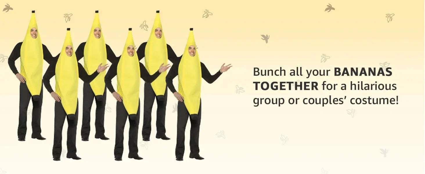 Funny Adult Banana Costume for Parties and Cosplay-10PCS / Adult
