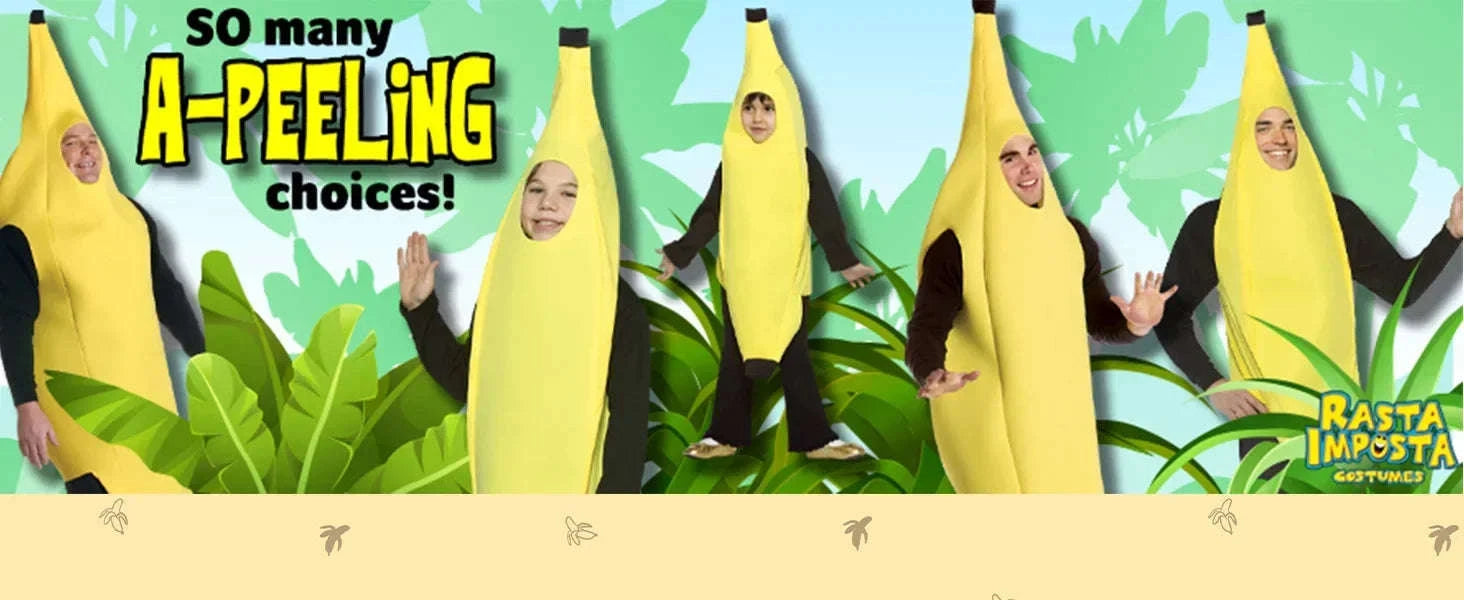 Funny Adult Banana Costume for Parties and Cosplay-10PCS / Adult