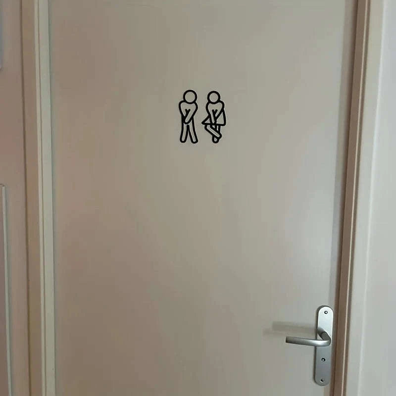 Funny Bathroom Signs for Home, Restaurants & Cafes-set