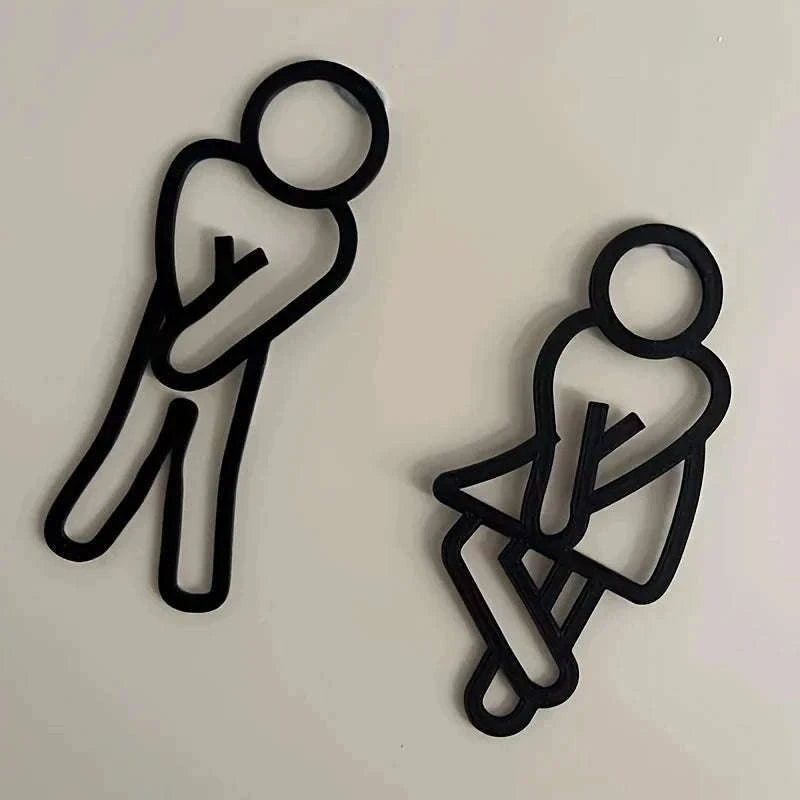 Funny Bathroom Signs for Home, Restaurants & Cafes-set