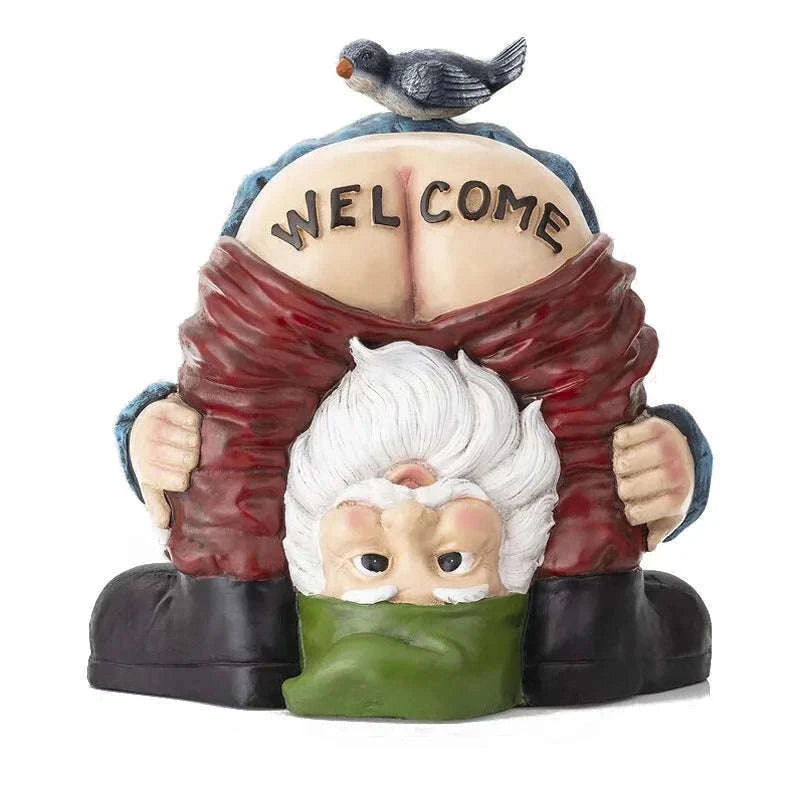 Funny Garden Gnome Statue for a Cheerful Entrance Accent-Rose