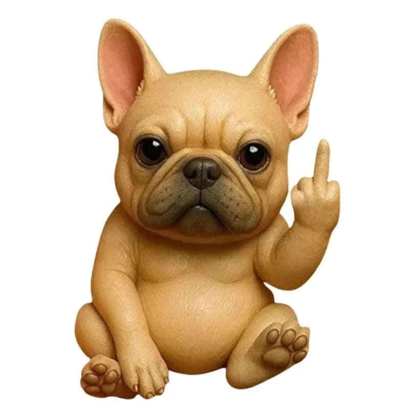 Funny Middle Finger Animal Statue – Mini Resin Desk Decor Figurine-A2