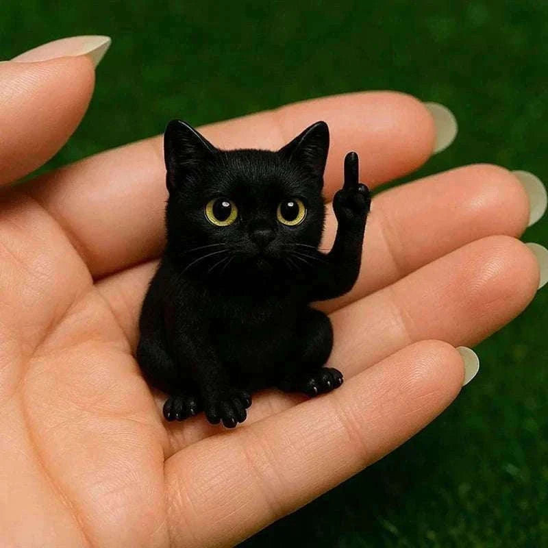 Funny Middle Finger Animal Statue – Mini Resin Desk Decor Figurine-A2