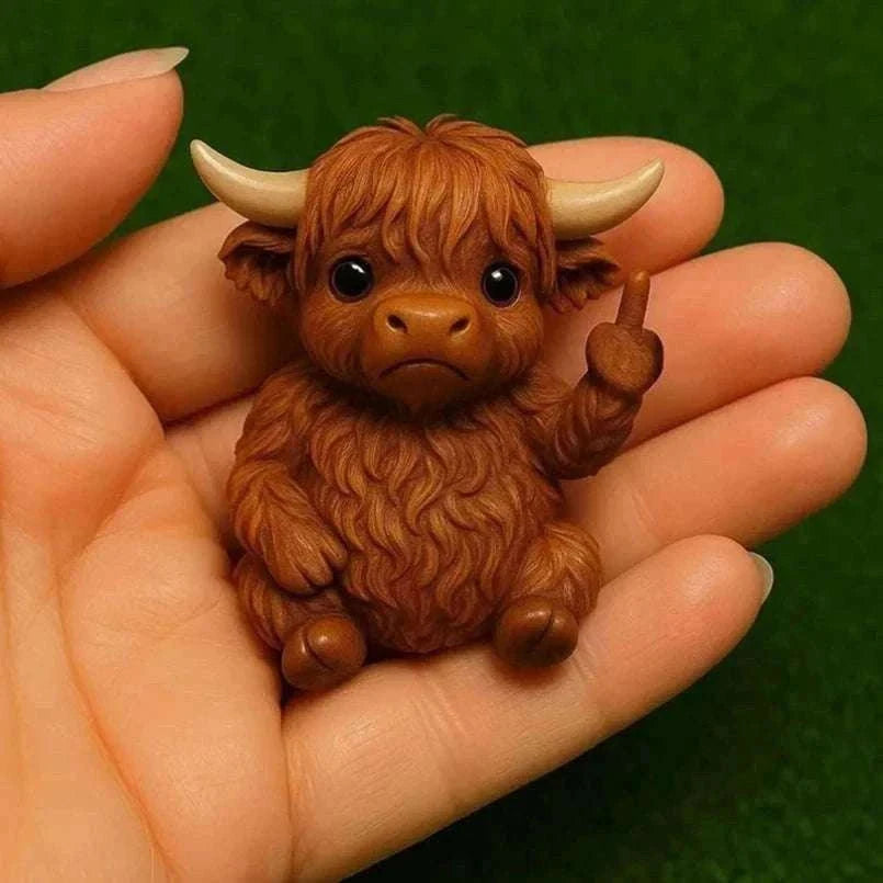 Funny Middle Finger Animal Statue – Mini Resin Desk Decor Figurine-A2