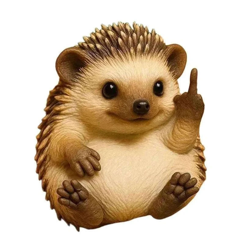 Funny Middle Finger Animal Statue – Mini Resin Desk Decor Figurine-A2