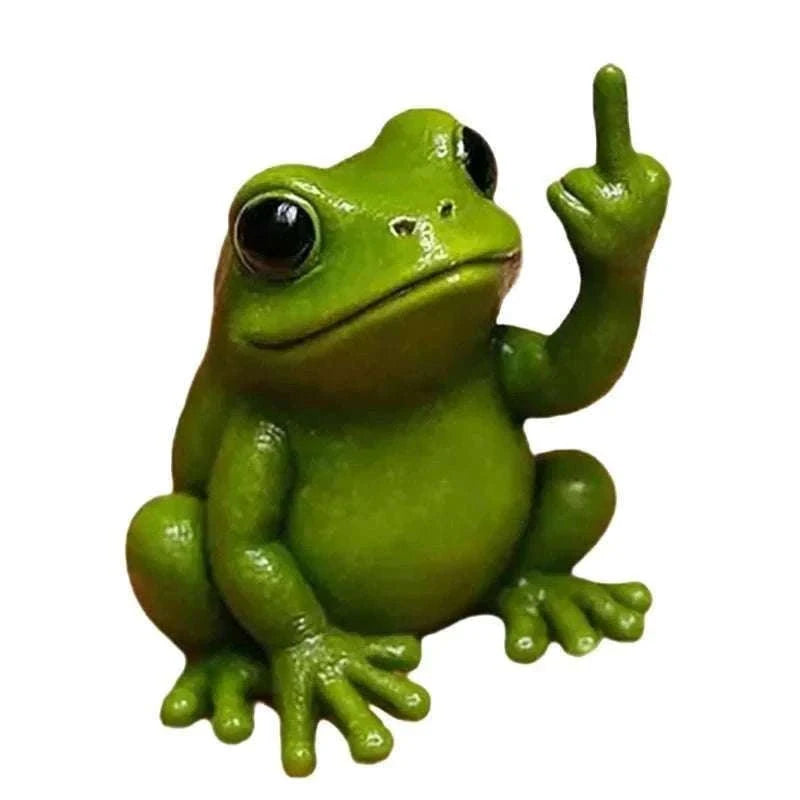 Funny Middle Finger Animal Statue – Mini Resin Desk Decor Figurine-A2