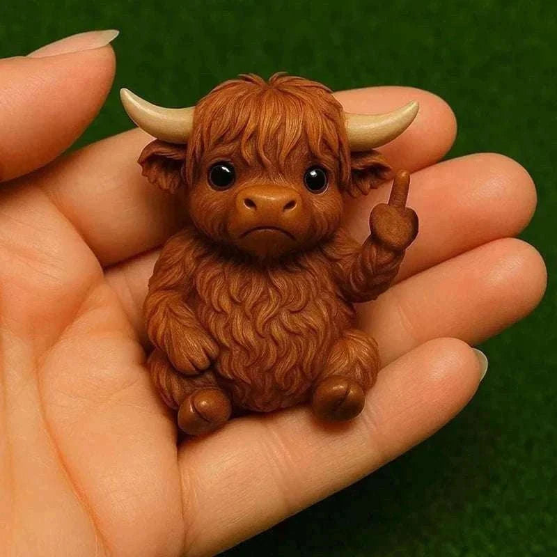 Funny Middle Finger Animal Statue – Mini Resin Desk Decor Figurine-A2