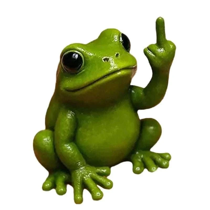 Funny Middle Finger Animal Statue – Mini Resin Desk Decor Figurine-A2