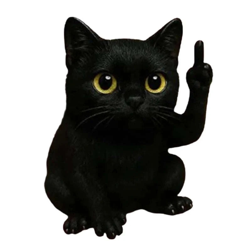 Funny Middle Finger Animal Statue – Mini Resin Desk Decor Figurine-A2