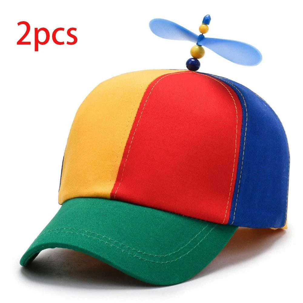 Funny Snapback Hat with Helicopter Propeller-L