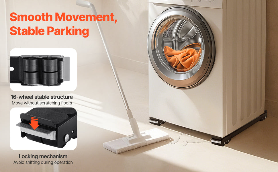 SucceBuy 660 lbs Furniture Dolly Appliances Mobile Base Washing Machine Fridge Stand Movers for Refrigerators Dryers Dishwashers