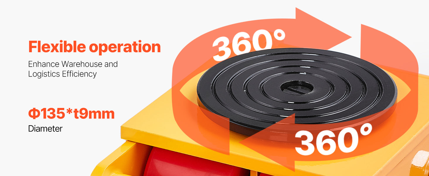 6T Heavy Duty Machinery Mover Skate with 360° Rotation Wheels