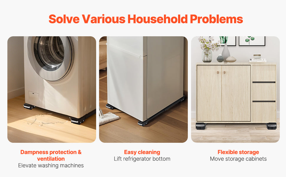 SucceBuy 660 lbs Furniture Dolly Appliances Mobile Base Washing Machine Fridge Stand Movers for Refrigerators Dryers Dishwashers