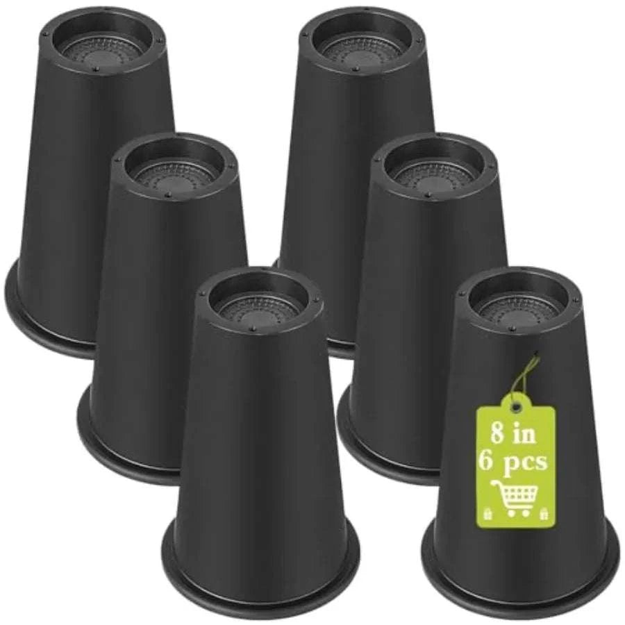Furniture Risers for Bed, Desk & Sofa – Space Lifting Leg Support Set-United States / Black6Pack / 8Inch