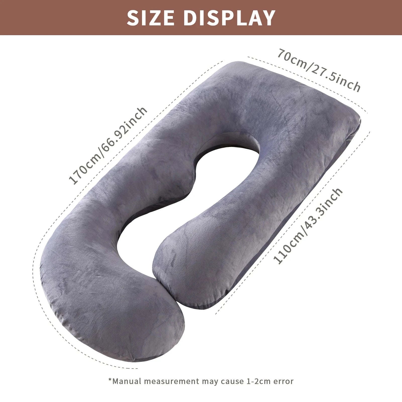 G-Shape Full Body Pregnancy Pillow with Cotton Cover Support-U-Shaped / UNITED KINGDOM