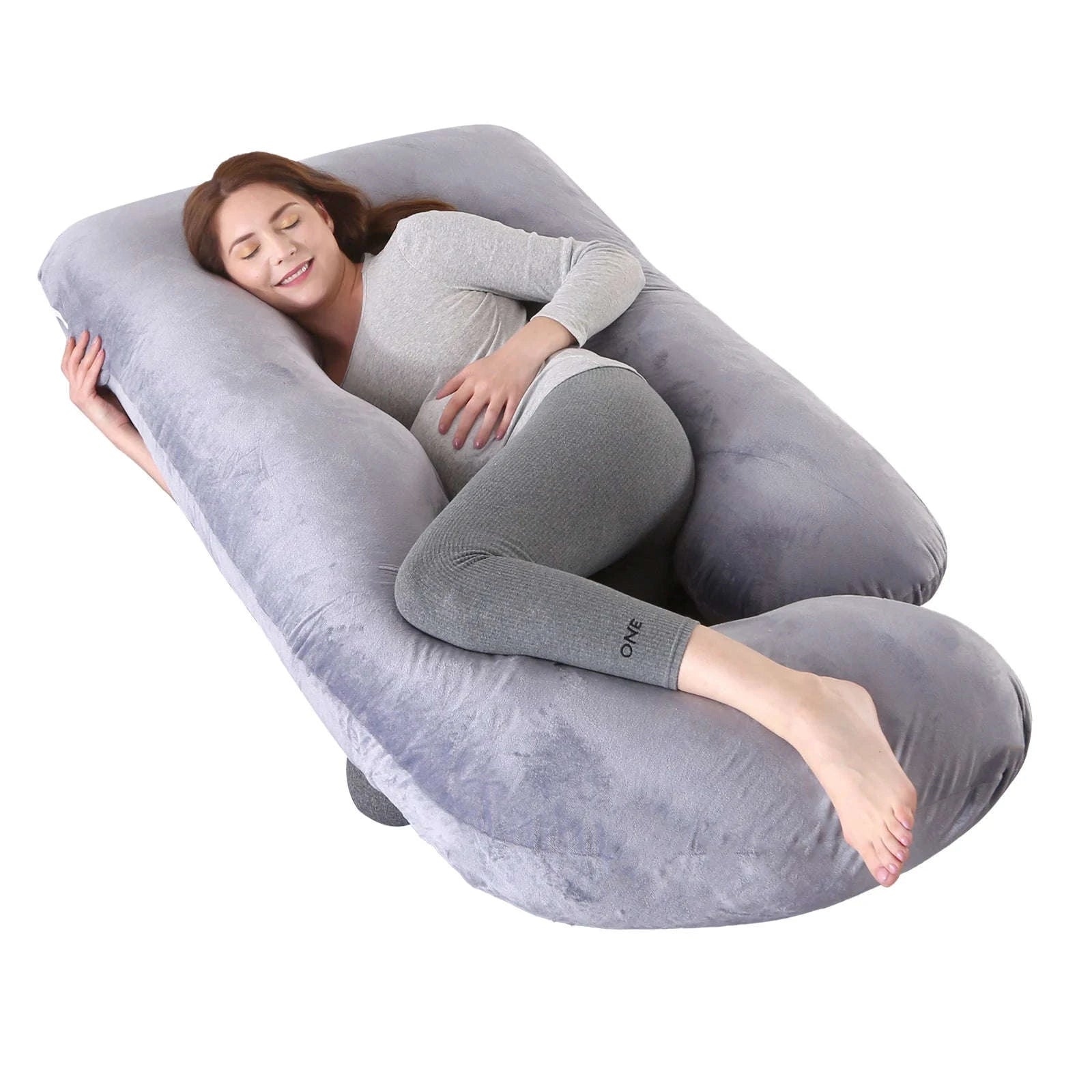 G-Shape Full Body Pregnancy Pillow with Cotton Cover Support-U-Shaped / UNITED KINGDOM