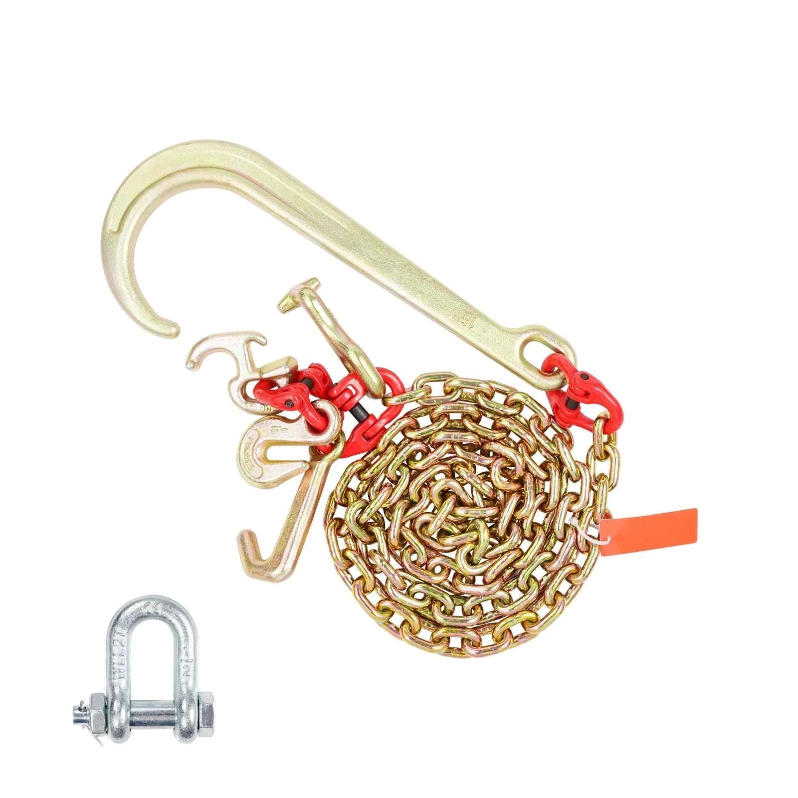 G80 J Hook Towing Chain 6ft 5400 lb Load with Multi Hooks-2PCS / UNITED KINGDOM