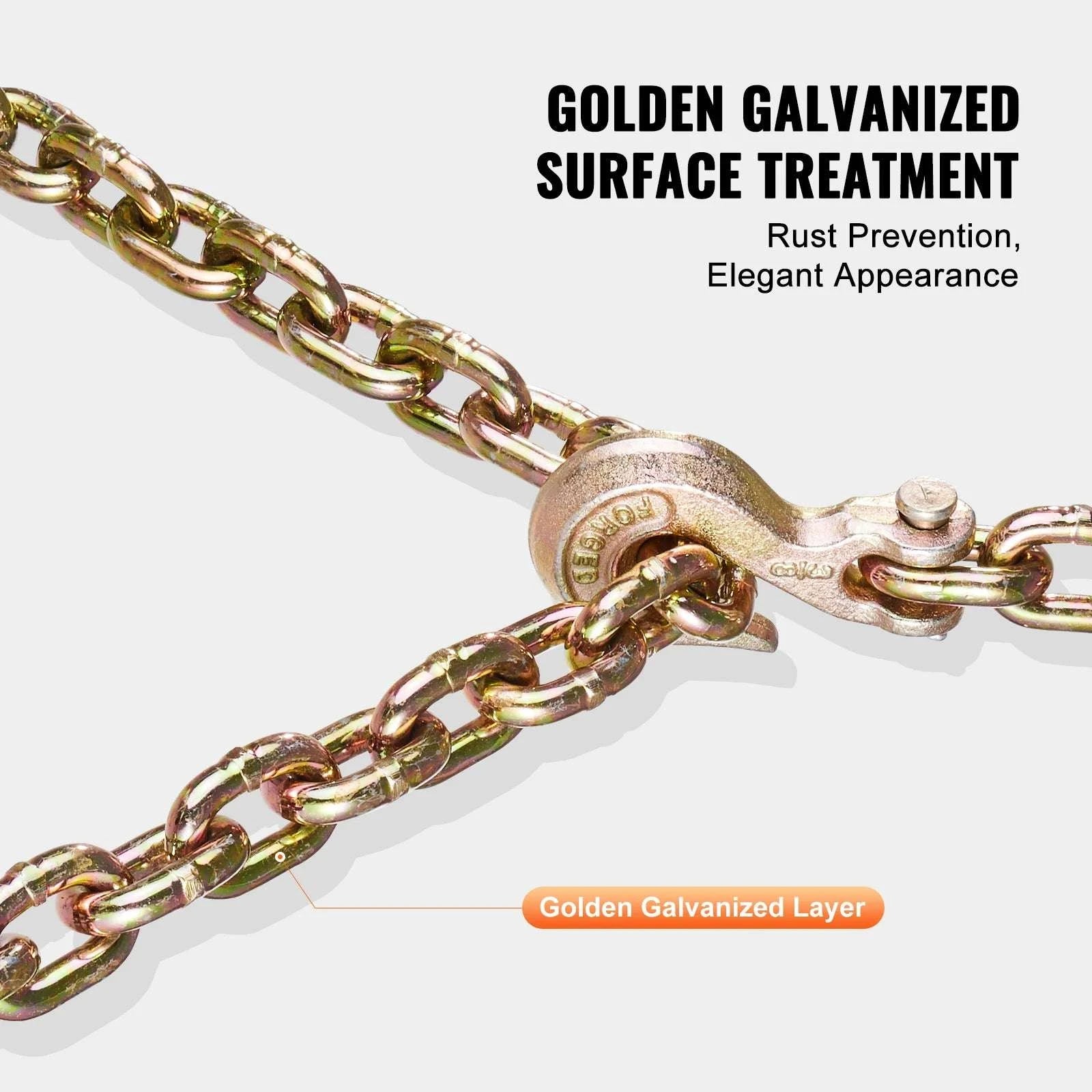 G80 Transport Binder Tow Chain 2-Pack with Clevis Hooks 10.3 ft-0.375inch / United States