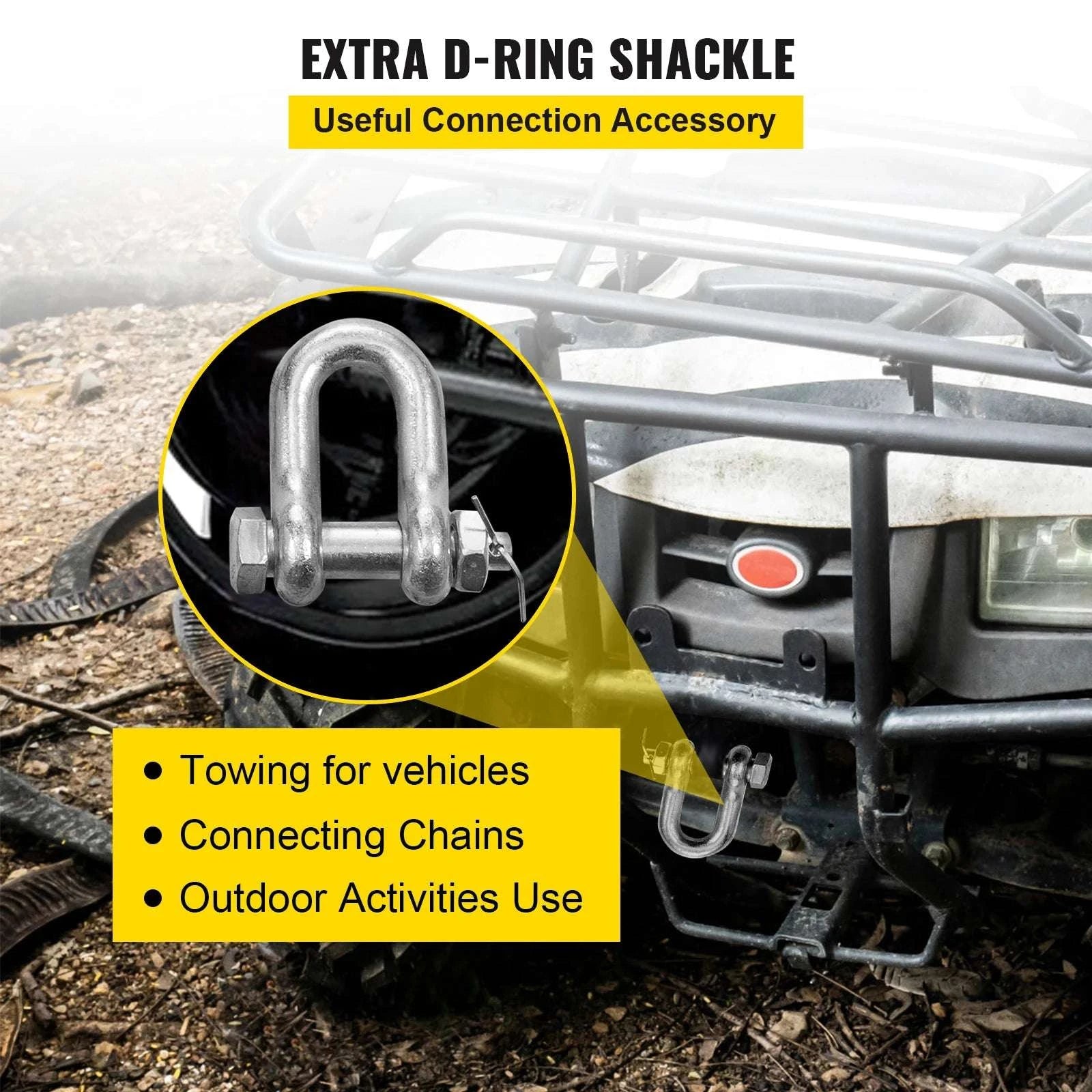 G80 V-Bridle Tow Chain 5/16" x 2 ft with J & T Hooks-2ft / United States